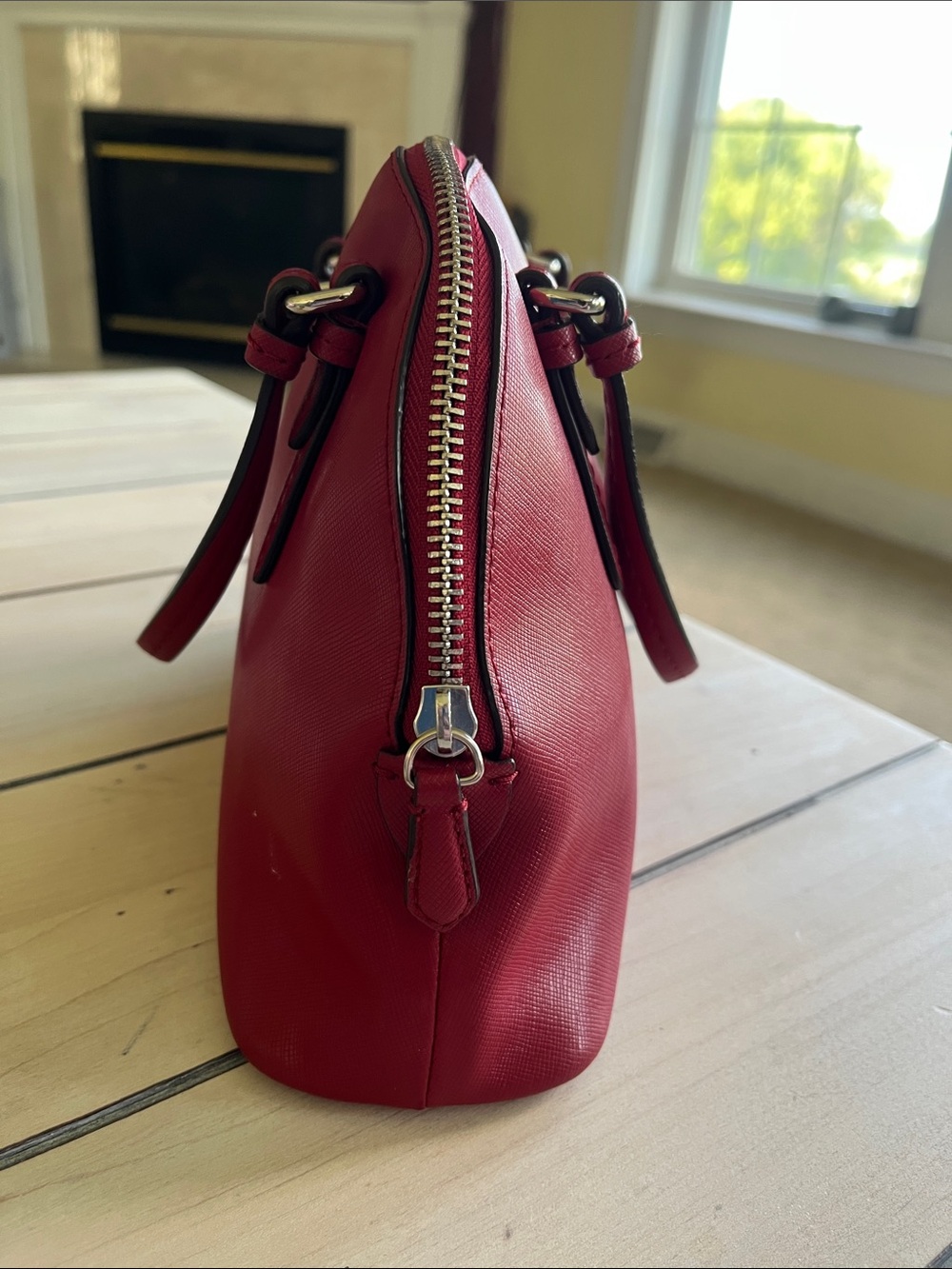 COACH Peyton Mini Red Leather Dome Satchel and Crossbody Bag - Picture 6 of 11